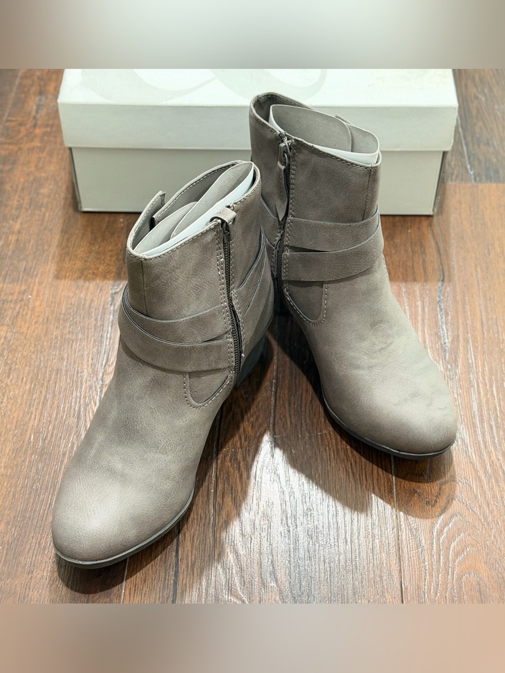 NIB Style&Co Gray Women's Ankle Boots with Side Zip size 6